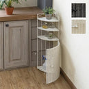 コーナーラック 3段 収納棚 壁寄せ 玄関 トイレ リビング ダイニング 収納ラック 扉付き 目隠し 白 ホワイト ダークブラウン アジアン おしゃれ リゾート ラタン 【納期B】【skb-tme79】