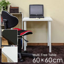 フリーテーブル 60×60cm 正方形 デスク テーブル 作業台 パソコンデスク 勉強机 学習机 シンプル ブラック 黒 ホワイト 白 単色 【納期B】【skb-ty6060】
