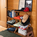 木製棚 4段 ラック 木製 棚 収納 折り畳み ワイド 木目 ナチュラル 屋外 アウトドア ガーデン 庭 玄関 アカシア材 天然木 防虫 耐久性 【納期B】【skb-unl27】