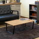 センターテーブル おしゃれ 木目 スチール 脚 異素材 長方形 90×45cm リビング ローテーブル 北欧 高級感 カフェ風 インテリア 西海岸風 ブルックリン 【納期B】【skb-utk20】