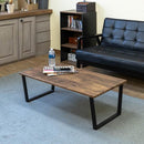 センターテーブル おしゃれ 木目 スチール 脚 異素材 長方形 90×45cm リビング ローテーブル 北欧 高級感 カフェ風 インテリア 西海岸風 ブルックリン 【納期B】【skb-utk20】