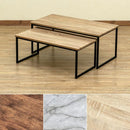 センターテーブル セット 入れ子 構造 重ね 収納 省スペース コンパクト アンティーク調 おしゃれ ビンテージ調 ローテーブル リビング 北欧 木目 大理石風 白 【納期B】【skb-utk21】