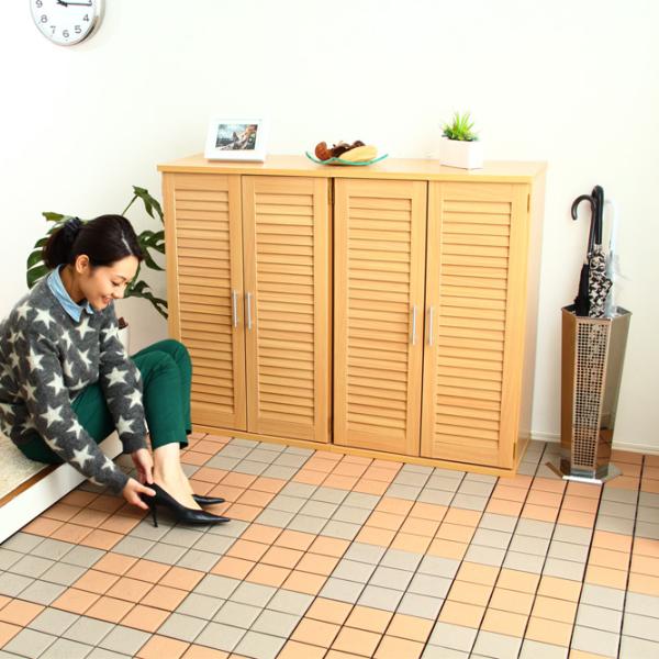 シューズボックス 靴箱 ルーバー扉 下駄箱 玄関 収納 シューズラック 大容量 可動棚 棚板 湿気防止 カビ対策 匂い 臭い こもらない ブーツ 収納可能 2個セット 【納期C】【slb-9060】