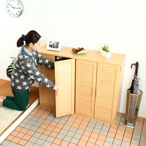 シューズボックス 靴箱 ルーバー扉 下駄箱 玄関 収納 シューズラック 大容量 可動棚 棚板 湿気防止 カビ対策 匂い 臭い こもらない ブーツ 収納可能 2個セット 【納期C】【slb-9060】