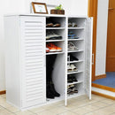 靴箱 大容量 シューズボックス コンパクト ルーバー扉 通気性 蒸れない 湿気防止 【納期E】【slb-9090】