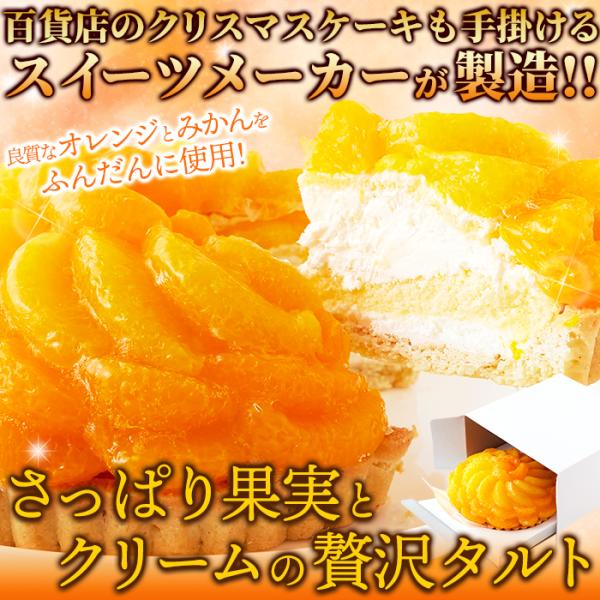 オレンジタルト みかんタルト 蜜柑タルト オレンジケーキ みかんケーキ 5号 ホール サイズ 冷凍 スポンジ ホイップクリーム 誕生日 記念日 【納期E】【sm00010086】