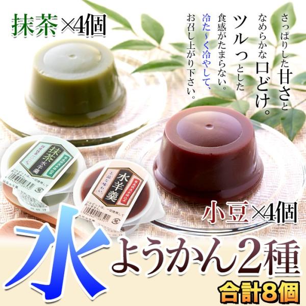 水ようかん 水羊かん 水羊羹 小豆 抹茶 食べきりサイズ 日光伏流水 保存料不使用 宇治抹茶 美味しい おやつ お茶請け 2種 セット 【納期E】【sm00010321】