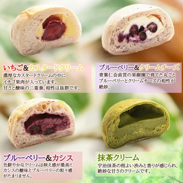 冷やしクリームパン 冷たい 冷凍 10個 苺 いちごミルク カスタードクリーム リンゴ チョコレート バナナ ブルーベリー チーズ カシス 抹茶 【納期E】【sm00010724】