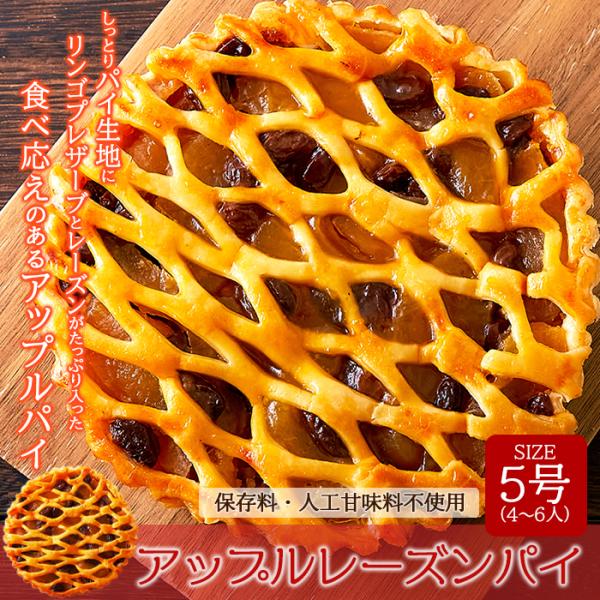 アップルレーズンパイ 5号 サイズ ホール りんごプレザーブ レーズンパイ アップルパイ 林檎 保存料不使用 人工甘味料不使用 ポスト投函 【納期E】【sm00010844】