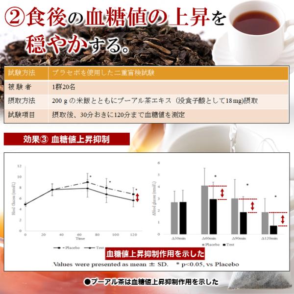 プーアル茶 黒プーアル茶 体脂肪 食後 血糖値 機能性表示食品 内臓脂肪 BMI ティーバッグ お茶 ティーパック 大容量 飲みやすい 中国茶 【納期E】【sm00010886】