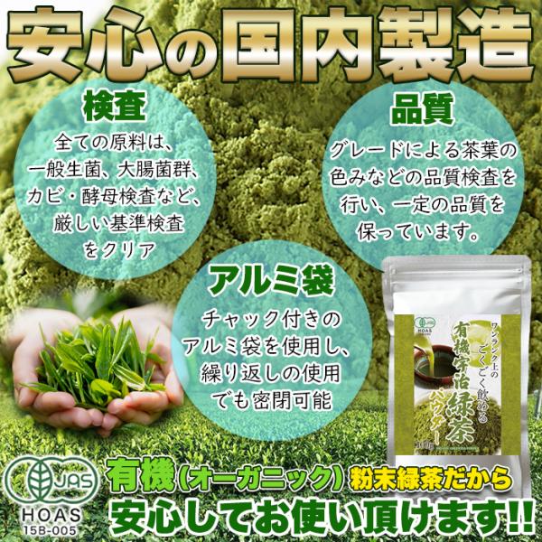 緑茶 パウダー 100g 粉末 有機 オーガニック 国産 宇治茶 茶葉