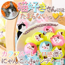 キャンディ アメ 飴 ストロベリー サイダー レモン 個包装 大容量 カラフル レトロ 昭和風 猫 ネコ 柄 絵 かわいい にゃんたろう飴 飴細工 【納期E】【sm00011105】