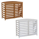 室外機カバー 日よけ 日除け 木製 おしゃれ 北欧 庭 玄関 ベランダ テラス 屋上 マンション 一軒家 戸建 目隠し 節電 逆ルーバー 直射日光 対策 白 ホワイト 棚 【納期B】【sms-ac-l1080】