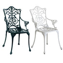 ガーデンチェア 1脚 単品 アルミ チェアー 椅子 ガーデン ヨーロピアン 北欧 南欧 レトロ アンティーク調 庭 屋外 テラス ベランダ グリーン 緑 ホワイト 白 【納期B】【sms-alt-ch】