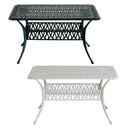 ガーデンテーブル 1台 単品 長方形 アルミ テーブル ガーデニング ヨーロピアン 北欧 南欧 レトロ 庭 屋外 テラス ベランダ グリーン 緑 ホワイト 白 【納期B】【sms-alt-re132】