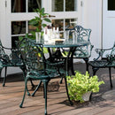 ガーデンセット 5点セット ガーデンチェア ガーデンテーブル 円形 丸型 アルミ製 椅子 ヨーロピアン 北欧 南欧 レトロ アンティーク調 庭 屋外 テラス ベランダ 【納期B】【sms-alt-ro90-5p】