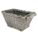 プランター おしゃれ レトロ アンティーク調 縄風 編込み風 花 北欧 ベランダ 植木鉢 【納期B】【sms-bspl-400wht】