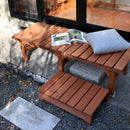 ベンチ ステップ台 セット 屋外 おしゃれ 木製 庭 ガーデニング 縁台 縁側 デッキ 庭先 椅子 軒先 玄関 エントランス 【納期B】【sms-de-15555stp】