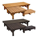 縁台 セット 木製縁台 ウッドデッキ ステップ台 おしゃれ 180 幅 180cm 90cm 北欧 ナチュラル 和風 腰掛け ベンチ 軒先 庭 階段 置くだけ diy ベランダ テラス 【納期B】【sms-de-18090-3pset】