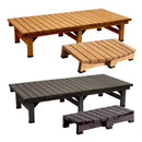 ウッドデッキ 縁台 デッキ 腰掛け 庭 ガーデニング ステップ台 木製 2点セット おしゃれ 和風 ベランダ 【納期B】【sms-de-18090stp】