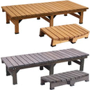 ウッドデッキ 縁台 腰掛け 庭 ガーデニング ステップ台 木製 2点セット おしゃれ 和風 ベランダ 【納期B】【sms-de-180stp】