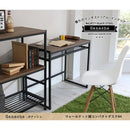 デスク ウォールナット調 机 シンプル スチール フレーム 黒 ブラック 天板 木目 ビンテージ風 おしゃれ スタイリッシュ パソコンデスク PCデスク 棚付き 【納期B】【sms-gn-ds840】