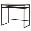 デスク ウォールナット調 机 シンプル スチール フレーム 黒 ブラック 天板 木目 ビンテージ風 おしゃれ スタイリッシュ パソコンデスク PCデスク 棚付き 【納期B】【sms-gn-ds840】