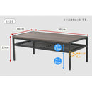 リビングテーブル ローテーブル センターテーブル ウォールナット調 シンプル スチール フレーム 黒 ブラック 天板 木目 レトロ モダン おしゃれ 棚付き 【納期B】【sms-gn-lt900】