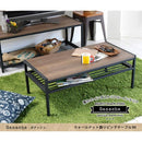 リビングテーブル ローテーブル センターテーブル ウォールナット調 シンプル スチール フレーム 黒 ブラック 天板 木目 レトロ モダン おしゃれ 棚付き 【納期B】【sms-gn-lt900】