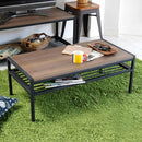 リビングテーブル ローテーブル センターテーブル ウォールナット調 シンプル スチール フレーム 黒 ブラック 天板 木目 レトロ モダン おしゃれ 棚付き 【納期B】【sms-gn-lt900】