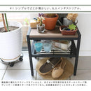 サイドテーブル 玄関 物置き エントランス リビング 寝室 ウォールナット調 コンパクト シンプル スチール フレーム 黒 ブラック 木目 おしゃれ スタイリッシュ 【納期B】【sms-gn-st400】