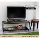 テレビボード TVボード ローボード テレビ台 TV台 ウォールナット調 シンプル スチール フレーム 黒 ブラック 天板 木目 レトロ おしゃれ スタイリッシュ 【納期B】【sms-gn-tv1020】