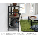 3段ラック ラック 収納 棚 ウォールナット調 シンプル スチール フレーム 黒 ブラック 木目 ビンテージ風 ヴィンテージ調 モダン おしゃれ スタイリッシュ 【納期B】【sms-gnr-8640095】