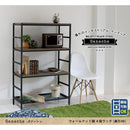 4段ラック ラック 棚 スチール 収納 おしゃれ ウォールナット調 シンプル フレーム 黒 ブラック 木目 ビンテージ風 ヴィンテージ調 レトロ スタイリッシュ 【納期B】【sms-gnr-8640135】