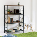 4段ラック ラック 棚 スチール 収納 おしゃれ ウォールナット調 シンプル フレーム 黒 ブラック 木目 ビンテージ風 ヴィンテージ調 レトロ スタイリッシュ 【納期B】【sms-gnr-8640135】