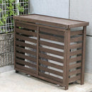 室外機 日よけ 室外機カバー 日除け 木製 おしゃれ ガレージ ベランダ 屋外 通路 屋上 マンション 一軒家 戸建て 目隠し 節電 逆ルーバー カントリー 棚 園芸 【納期B】【sms-jsac-fl1100】