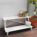 ガーデン用物置 ガーデニングラック 2段 棚 おしゃれ 庭 屋外 天然木製 バルコニー ウッドデッキ カントリー風 北欧調 【納期B】【sms-jsfs2-800】