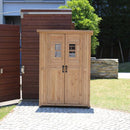 物置き 屋外 庭 小屋 倉庫 収納庫 物置き倉庫 屋外収納庫 木製 おしゃれ 大型 薄型 ガーデニング 園芸用品 収納 掃除道具入れ 観音開き 扉付き カントリー 北欧 【納期B】【sms-kcsl1260】