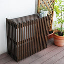 室外機カバー 小型 小さいサイズ コンパクト 木製エアコンカバー 直射日光よけ 省エネ 節電 節約 棚 【納期B】【sms-mac-875light】