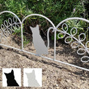 アイアンフェンス 猫 ネコ かわいい 柵 ミニフェンス ホワイト 白 間仕切り 花壇 デコレーション 装飾 庭 ガーデニング 黒 アンティーク おしゃれ 北欧 園芸 【納期B】【sms-nk7238-3p】