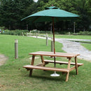 ガーデンテーブル 木製 日本製 パラソル穴 四人掛け テーブル 屋外 ガーデニング 【納期B】【sms-ohpm-105】