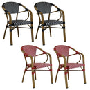 ガーデンチェアセット 2脚 ラタン アルミ 雨ざらし おしゃれ 北欧 庭 店舗 オープンカフェ レストラン 椅子 テラス ベランダ 屋上 肘 ホテル プール バルコニー 【納期B】【sms-pls-ch-2p】