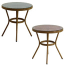 ガーデンテーブル 丸 丸型 円 円形 ガラス天板 テーブル 屋外 ガーデニング おしゃれ ヨーロピアン 北欧 南欧 海外風 デザイン かわいい 赤 レッド 黒 ブラック 【納期B】【sms-pls-r70】