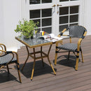 ガーデンセット 3点 ガーデンテーブル ガーデンチェア 椅子 テーブル 正方形 屋外 ガーデニング おしゃれ ヨーロピアン 北欧 かわいい 赤 レッド 黒 ブラック 【納期B】【sms-pls-s70-3pset】