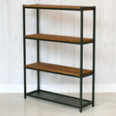 ラック 4段 アイアン 鉄製 木製 シンプル レトロ アンティーク風 棚 【納期B】【sms-pr-860sl-4brn】