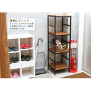 オープンラック 4段 スリム アイアン 木製板 ブルックリン スタイル おしゃれ 【納期B】【sms-pru-4040135】