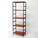 棚 5段 オープンラック スチール製 天然木製 おしゃれ 【納期B】【sms-pru-6032175】