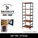 オープンラック 5段 スリムラック 天然木製 アイアン 【納期B】【sms-pru-6040175】