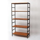 オープンラック 5段 木製 スチール アイアン 収納棚 【納期B】【sms-pru-8640175】