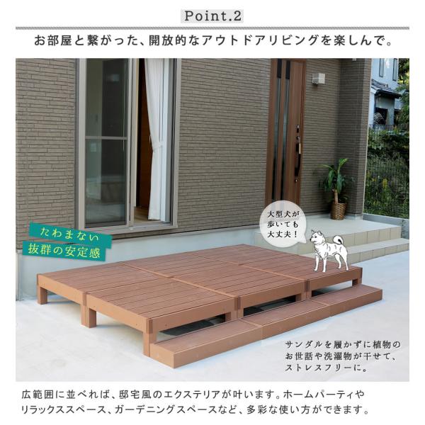 ウッドデッキ 人工木 デッキ 庭 ステップ台 フェンス セット diy おしゃれ 縁台 腐らない サビにくい メンテナンス 不要 簡単 ガーデニング 縁側 軒先 玄関 軒下 【納期B】【sms-pwde-1p-sfset】